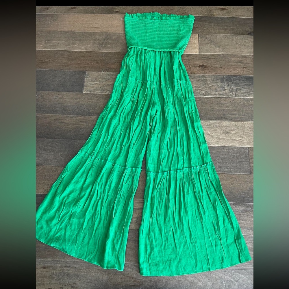 Love Tree Green Tiered Strapless Jumpsuit - Picture 4 of 4